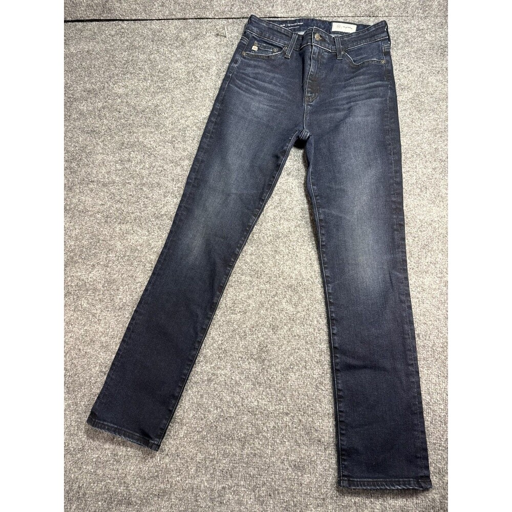 AG Mari High Rise Slim Straight Jeans Womens 27 Dark Wash Japanese Denim